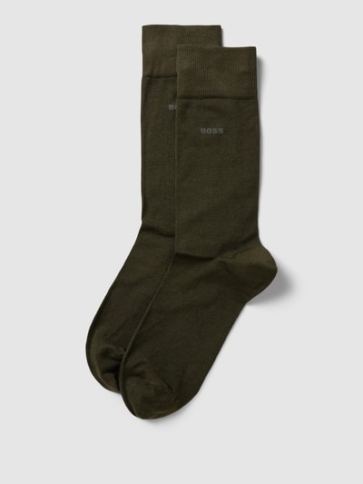 BOSS Socken mit Label-Print im 2er-Pack Oliv 1