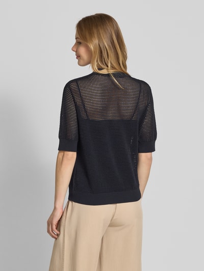 IVY OAK Koszulka polo z haftem angielskim model 'FLO’ Granatowy 5