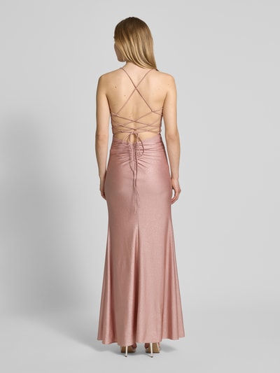 Mascara Abendkleid mit Gehschlitz und Herz-Ausschnitt Rose 5