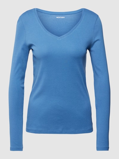 Montego Longsleeve mit V-Ausschnitt Eisblau 2