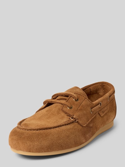 Tamaris Buty żeglarskie ze skóry model ‘SAILING SHOE’ Koniakowy 1