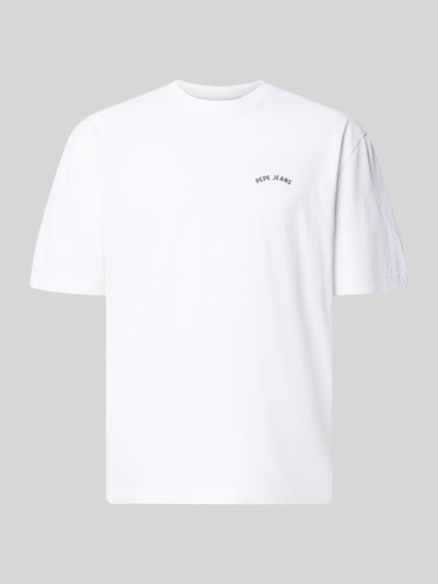 Produktfoto, weißes Regular Fit T-Shirt aus reiner Baumwolle Modell 'John Tee' von Pepe Jeans mit glatter Textur, Herren T-Shirt