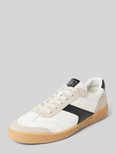 Marc O'Polo Low Top Sneaker aus edlem Rindsleder mit Veloursleder kombiniert Weiss 1