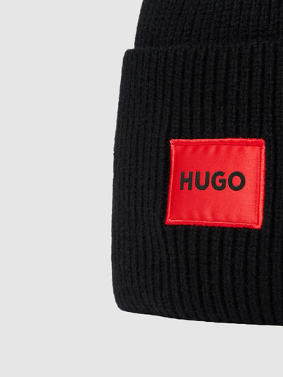 HUGO Beanie mit Label-Detail Modell 'XAFF' Black 2