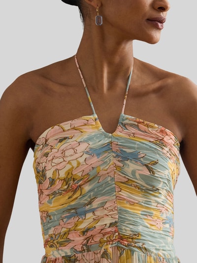 Lauren Ralph Lauren Neckholder Abendkleid mit Allover-Muster Beige 3
