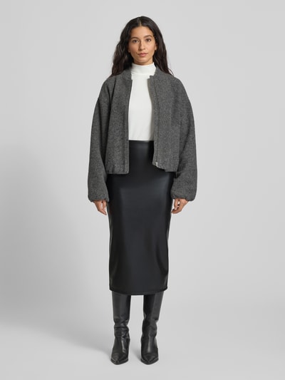 ZABAIONE Midirok in leerlook Zwart - 1