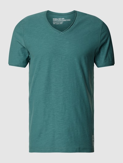 MCNEAL T-shirt o kroju regular fit z bawełny z dekoltem w serek Neonowy niebieski 2