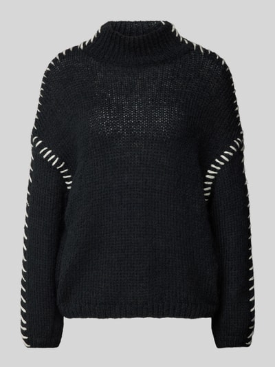 Vila Gebreide pullover met ribboorden, model 'CHOCA' Zwart - 2