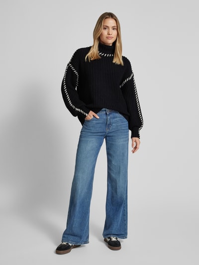 Vero Moda Loose Fit Strickpullover mit Ballonärmeln Modell 'NEWCREAM' Black 1