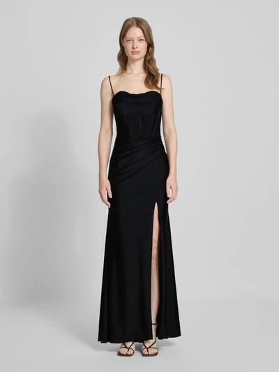 Mascara Abendkleid mit Schnürung und Gehschlitz Black 4