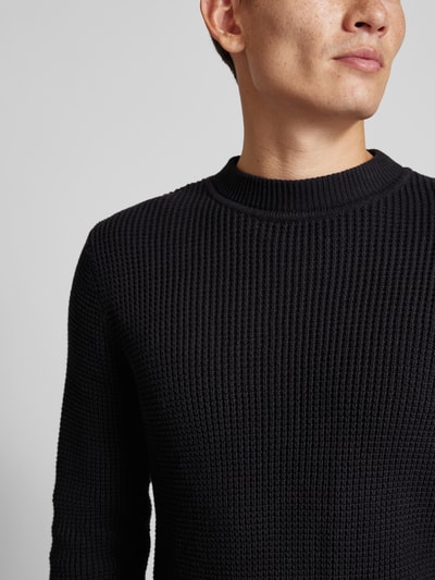 Jack & Jones Premium Gebreide pullover met ribboorden, model 'VIGGO' Zwart - 3