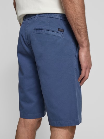 BOSS Orange Tapered fit bermuda met elastische band, model 'Chino' Blauw - 3