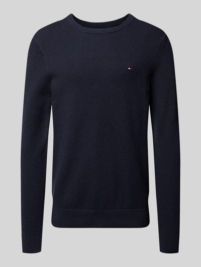 Tommy Hilfiger Regular Fit Strickpullover aus reiner Baumwolle Marine 2