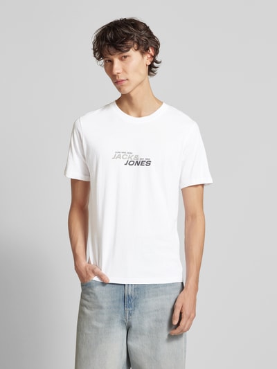 Jack & Jones T-Shirt mit Label-Print Modell 'TARMAC' Weiss 4