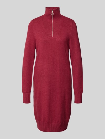 Christian Berg Woman Knielanges Kleid aus reiner Viskose in Strick-Optik Dunkelrot Melange 1