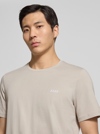 BOSS damski t-shirt o kroju regular fit z mieszanki bawełny Średnioszary 3
