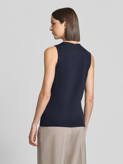 BOSS Slim fit top van pure viscose model 'Epuete ' Marineblauw - 5