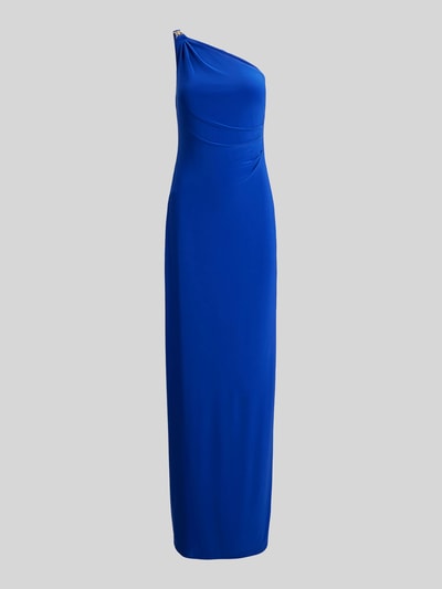 Produktfoto, Abendkleid im One-Shoulder-Look Modell 'BELINA' von Lauren Ralph Lauren in Blau, figurbetonter Schnitt, Stretch-Material, Ziersteinbesatz
