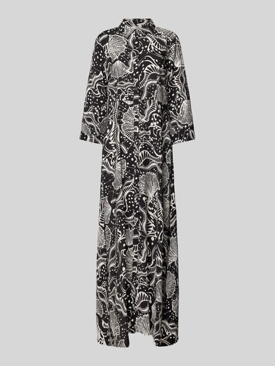 Object Maxi-jurk met all-over print, model 'Jessa' Zwart - 2