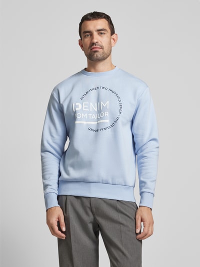 Tom Tailor Denim Sweatshirt mit Logo-Print Hellblau 4