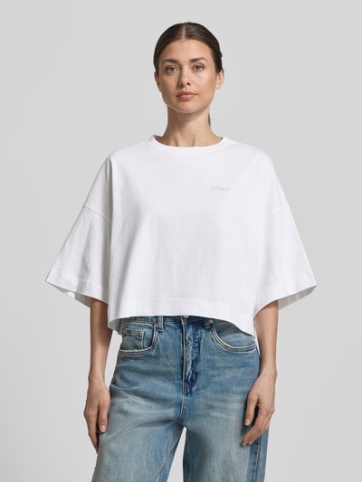 BOSS Orange T-shirt o pudełkowym kroju z czystej bawełny Złamany biały 4