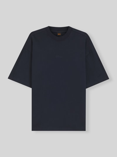 BOSS Orange T-shirt o kroju relaxed fit z czystej bawełny model 'TE_TILE' Granatowy 2