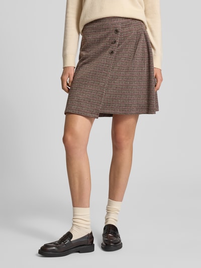 More & More Minirok met sierknopen Donkerbruin - 4