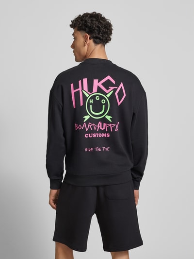 Hugo Blue Sweatshirt mit Label-Print Modell 'Nigotil' Black 5
