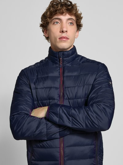 Jack & Jones Kurtka pikowana z zapięciem na zamek błyskawiczny model ‘BRADLEY’ Granatowy 3