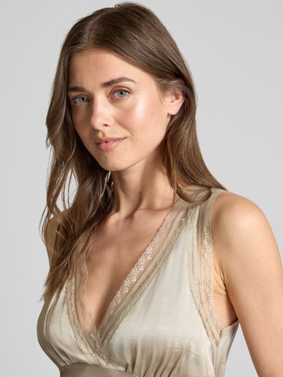 LOLLYS LAUNDRY Midikleid mit Spitzenbesatz Modell 'Clari' Sand 3