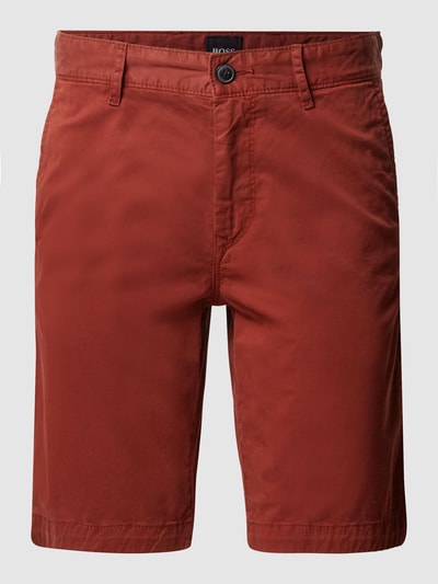 BOSS Orange Slim Fit Bermudas mit Stretch-Anteil Rostrot 2