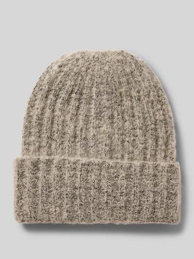 PIECES Czapka beanie z prążkowanej dzianiny model ‘PYRON’ Złamany biały 1