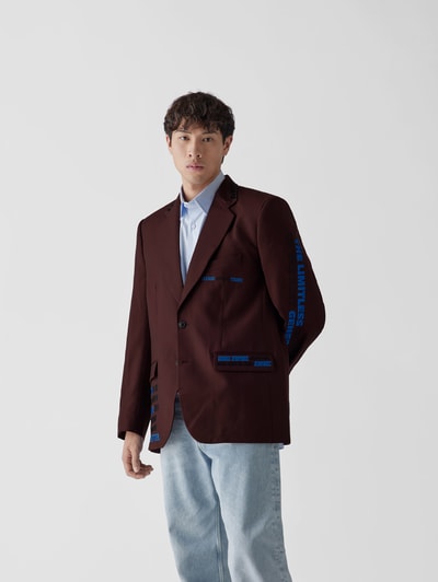 VETEMENTS Sakko mit Statement-Prints Bordeaux Rot 4