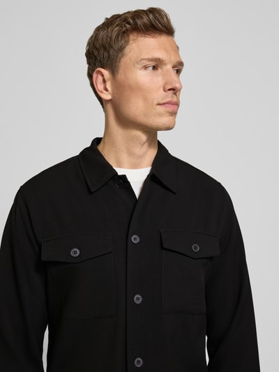 Lindbergh Overhemdjack met knoopsluiting Zwart - 3
