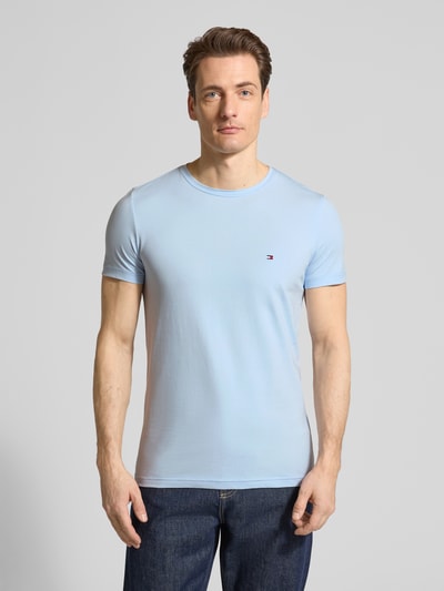 Tommy Hilfiger Slim Fit T-shirt van katoenmix Bleu - 4