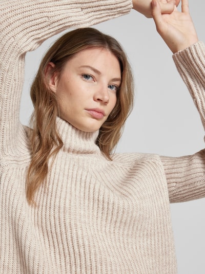 Drykorn Gebreide pullover met opstaande kraag, model 'ARWEN' Beige gemêleerd - 3