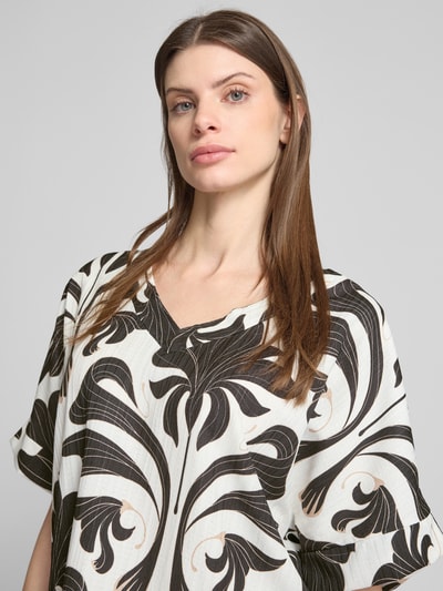 ZABAIONE Blouseshirt met V-hals Zwart - 3