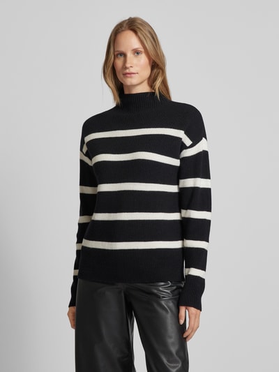 Vila Gebreide pullover met opstaande kraag, model 'VIRIL' Zwart - 4