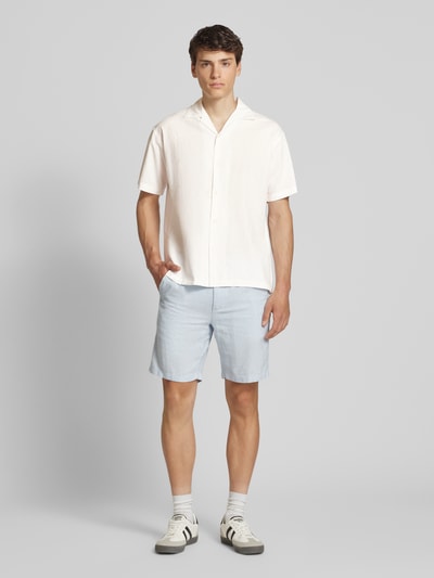 Jack & Jones Regular Fit Freizeithemd aus Baumwoll-Leinen-Mix Modell 'BREEZE' Weiss 1
