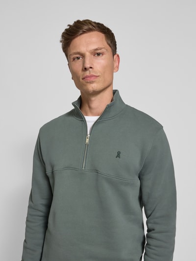 Armedangels Regular Fit Troyer aus reiner Baumwolle 'WAARLO FLEECE' Mittelgrau 3