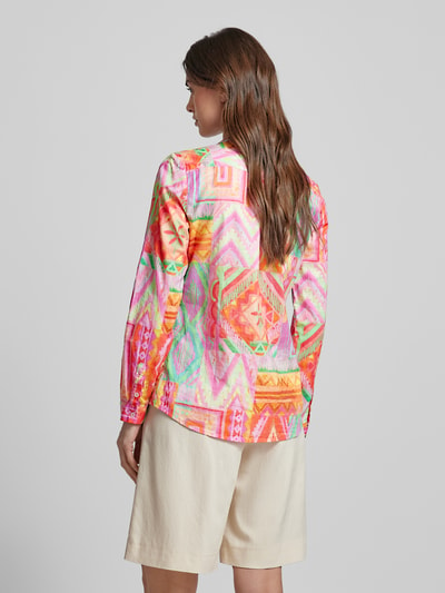 Emily Van den Bergh Blouse met all-over motief, model 'Multi Aqua Patch' Felroze - 5