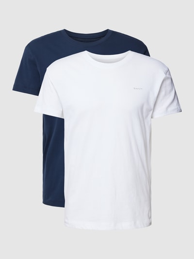 Gant T-shirt met labelprint in een set van 2 stuks Marineblauw - 1