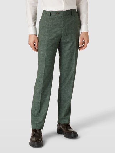 Christian Berg Men Pantalon met fijn motief Donkergroen - 4