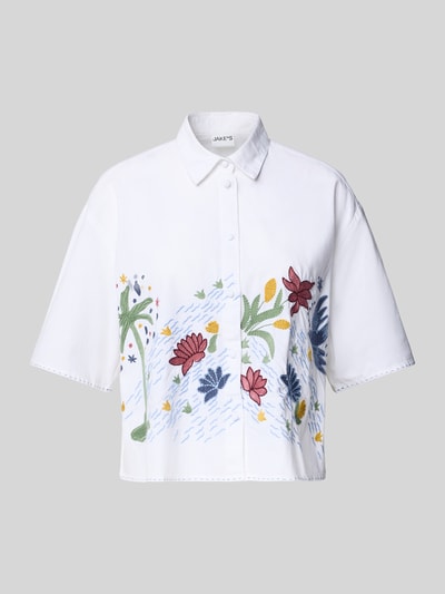 Jake*s Casual Overhemdblouse met motiefstitching Wit - 2