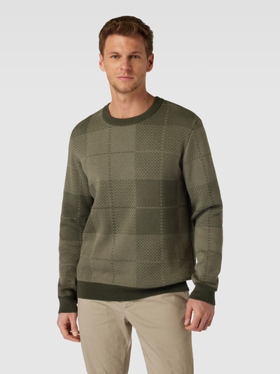 Armedangels Sweter z dzianiny ze wzorem w kratę model ‘TERNAA’ Khaki 4