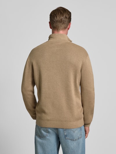 Jack & Jones Premium Schipperstrui met labeldetail, model 'MILANO' Taupe gemêleerd - 5