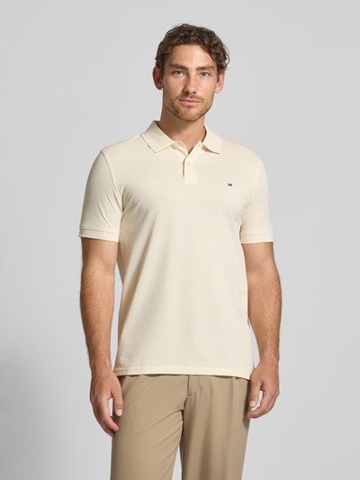 Christian Berg Men Regular Fit Poloshirt mit Logo-Stitching Metallic Beige 4