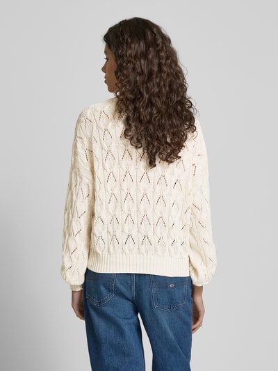 Only Relaxed Fit Strickpullover mit Zopf Struktur Muster Modell 'BRYNN' Sand 5