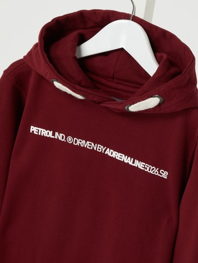 Petrol Hoodie mit Logo Rot 2