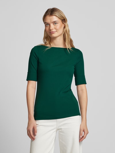 Lauren Ralph Lauren T-shirt z dekoltem w łódkę model ‘JUDY’ Ciemnozielony 4